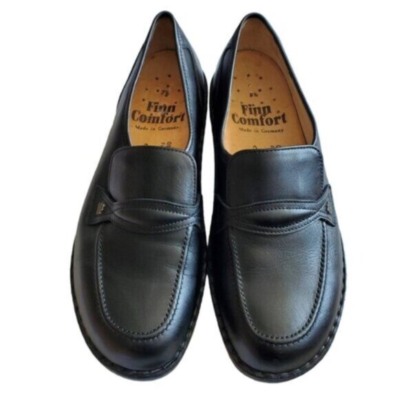 Finn Comfort Toledo Black Leather Slip on City Shoes - Picture 2 of 12